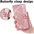 thumbnail image 2 of Wallet Case for Xiaomi Redmi 10C, 3D Butterfly Flower PU Leather with Credit Card Slots Holder Magnetic Closure Folio Phone Cover for Xiaomi Redmi 10C Rhinestone Rose Gold, 2 of 7