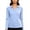 Blue, variant on Tqcoqu Women's Solid Collared V Neck Long Sleeve Polos Shirts,Soft Casual Work Office Basic Pullover Tops,Black Women's S-XXL