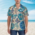 thumbnail image 4 of Lsque Vintage Floral Butterflies pattern Hawaiian Shirt for Men, Unisex Summer Beach Casual Short Sleeve Button Down Shirts-3X-Large, 4 of 9
