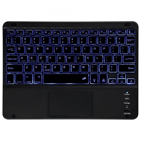GJX 10Inch Bluetooth Touch Keyboard, Universal /Android Phones and Tablets, Backlit Bluetooth Keyboard (Black)