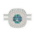thumbnail image 2 of 1.8 ct Brilliant Round Cut Blue Moissanite 18K White/Rose Gold Halo Solitaire with Accents Engagement Bridal Wedding Ring Band Set size 6.5, 2 of 7