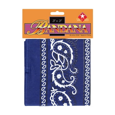 Star Power Cowboy Pattern Handkerchief Halloween Adult Bandana, Blue, One Size
