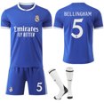 thumbnail image 1 of 2025-2026 Real Madrid Away Shirt Blue Kids & Adult Football Shirt with Socks No.5 Bellingham, 1 of 2