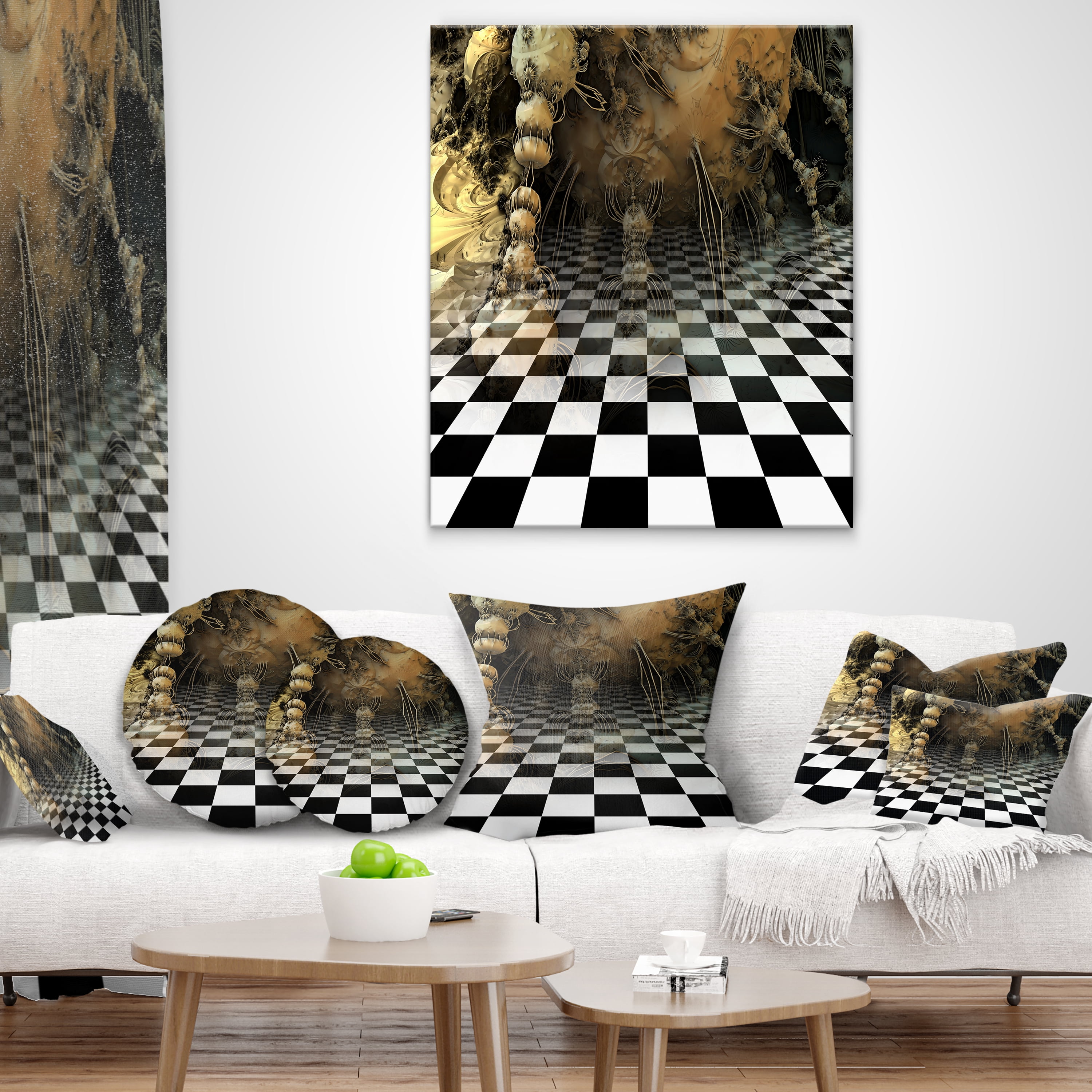 Designart Geometric Composition Close up - Contemporary Throw Pillow - 18x18