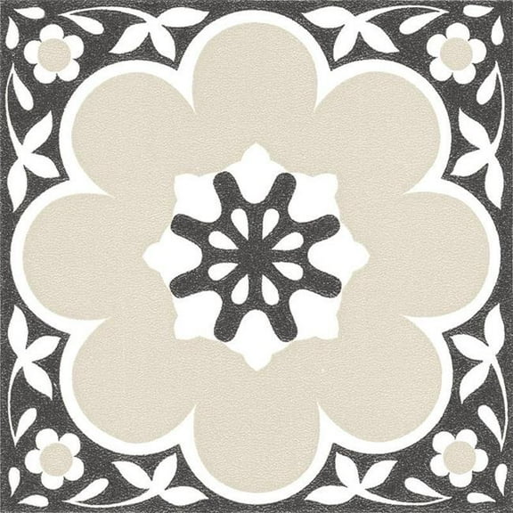 12 x 12 in. Daphne Black Peel & Stick Floor Tiles