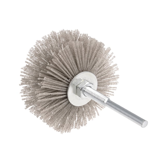 Cepillo de Rueda de Nylon Abrasivo de 120 Granos con Vástago Roscado de 6mm