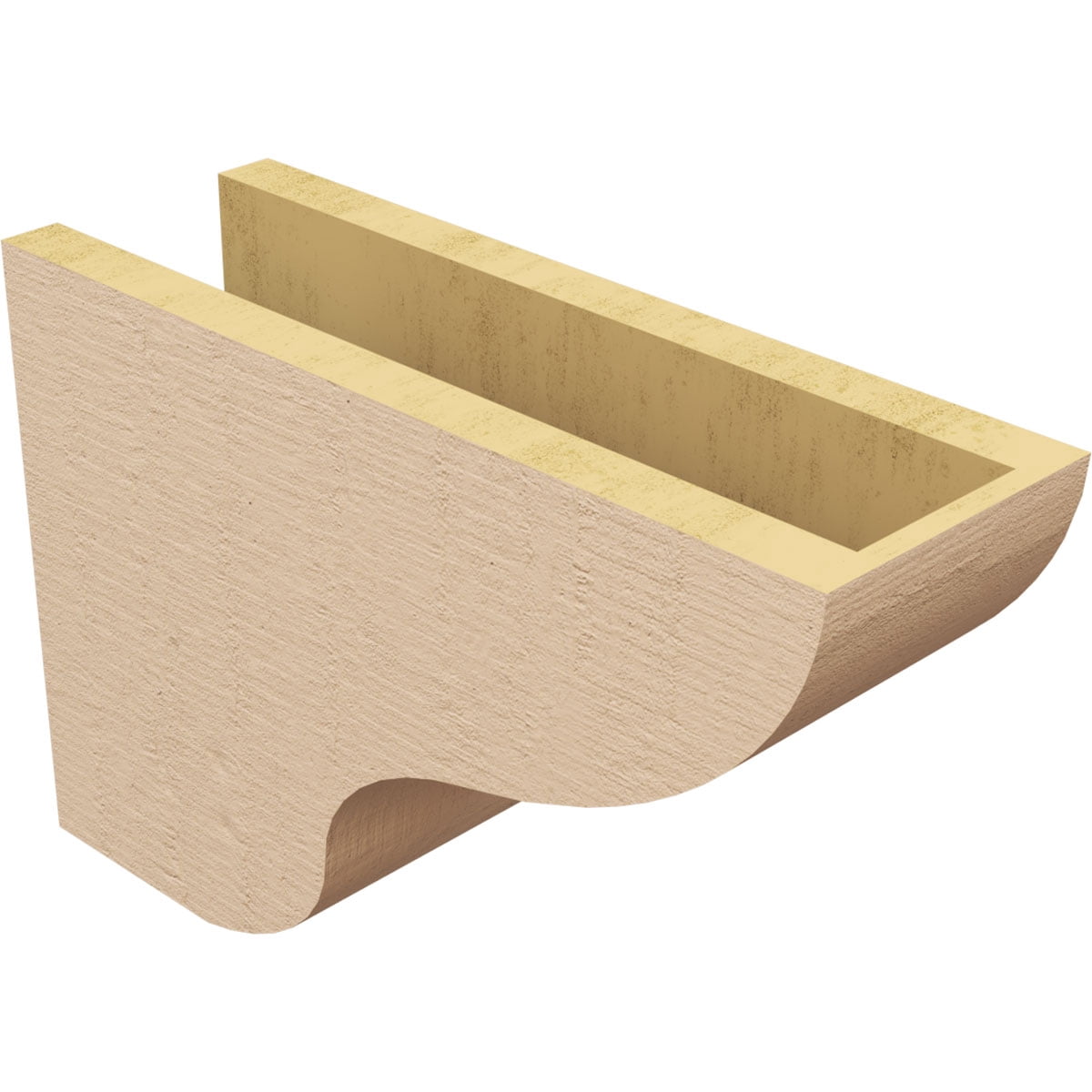 5"W x 15"D x 10"H Classic Greensboro Rough Cedar Woodgrain TimberThane Corbel, Primed Tan