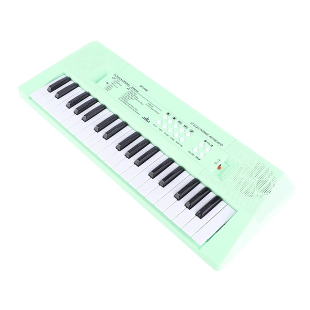 Musical Keyboard Electric Piano with 37 Keys, Safe Materials, Recording Function, Portable, for Beginners Education Instrument with 2 Tones, 16 Songs, 4 Rhythms, Mic, Black