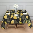 thumbnail image 3 of Yellow Lemon Fruit Slices Black Pattern Square Tablecloth,Waterproof Square Table Cover,Wipeable Spillproof Washable Table Cover for Home Kitchen Party Decor 42"X42"(107x107cm), 3 of 6