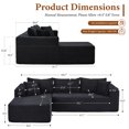 thumbnail image 5 of TEWLOSS 105" No-Assembly L-Shaped Sectional Sofa with Dual Cup Holders - Modular Cloud Couch, Deep Seating Upholstered Sofa for Living Room Bedroom, Left/Right Chaise & Sleeper, Gray, 5 of 11