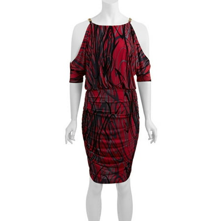 Miss Tina Women's Cold Shoulder Dress