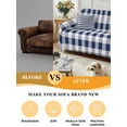 thumbnail image 5 of Navy Blue White Plaid Couch Cover for 2 Cushion Couch, Farmhouse Checkered Buffalo Washable Love Seat Sofa Covers Slipcover, Throw Sofa Covers for Pets, Furniture Protector 71"x102", 5 of 9