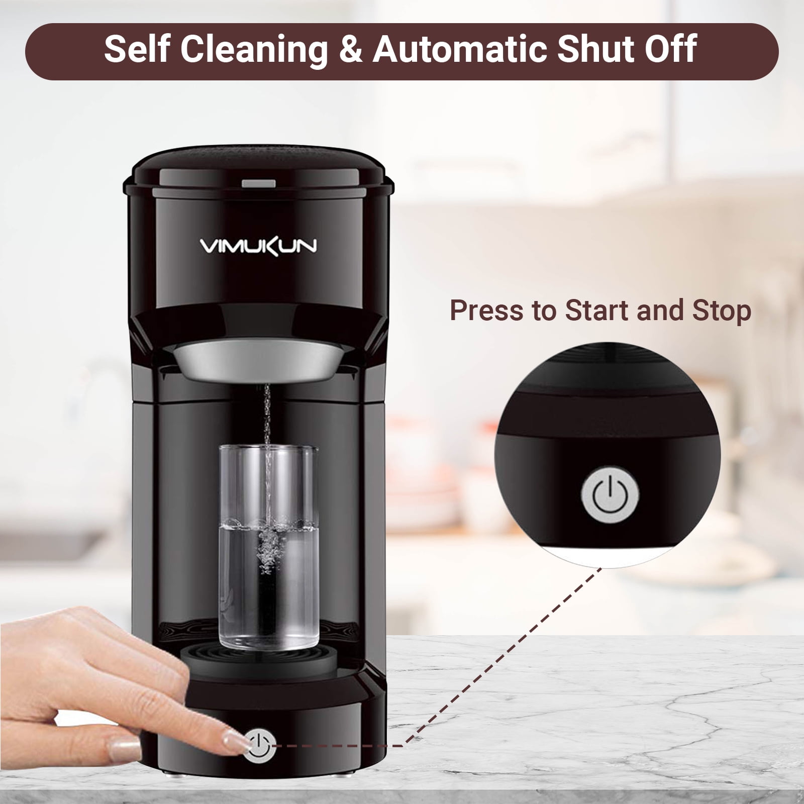 Compact 2-in-1 Coffee Maker, Single Serve and Ground Coffee, 6