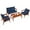 Navy, variant on Patiojoy 4PCS Patio Outdoor Rattan Furniture Set Acacia Wood Frame Conversation Set w/Coffee Table Navy