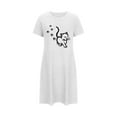 thumbnail image 5 of Generic Teen Girls Animal Printed Nightgowns Cat Graphic Sleep Shirts Short Sleeve Night Gown Loose Fit Sleepwear, 5 of 6