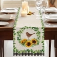 thumbnail image 3 of Table Runners 72 Inches Long Dress Scarves, Spring Eucalyptus Sunflower Farmhouse Kitchen/Dining Table Runner, Coffee Tablerunners, Farmhouse Birds Rustic Burlap 16x72 Inch, 3 of 9
