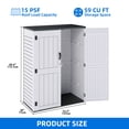 thumbnail image 3 of DEXTRUS Résine Extérieur Shed avec Porte et Plancher Verrouillables, 52 Pi3 Rangement de Jardin et Mobilier de Patio Résistants aux Intempéries, Résistance à la Décoloration et Résistance aux UV, 5,6 x 2,3 Pi, Gris Pâle, 3 of 13