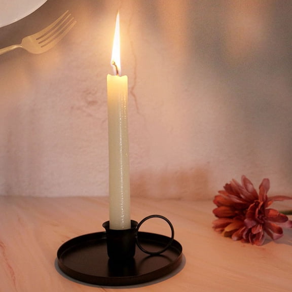 Phenofice Vintage Black Candle Holder Decorative Stand for Home Decor, Elegant Material Candleholder Piece
