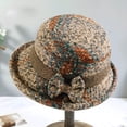 thumbnail image 5 of CoCopeaunts Tweed Bucket Hats for Women Hundred Knot Bow Vintage Check Basin Cap Rolled Edge Foldable Adjustable Bucket Caps, 5 of 8