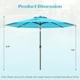 thumbnail image 3 of Gymax 300 CM Patio Umbrella Heavy Duty Market Umbrella w/ Tilt Mechanism Crank Handle Blue, 3 of 10