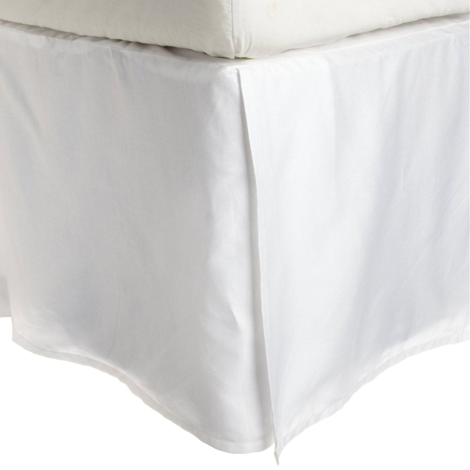 New Fieldcrest King Size White Hotel Sateen Bed Skirt 15" Drop 