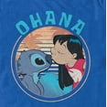 thumbnail image 2 of Men's Lilo & Stitch Ohana and a Kiss  Graphic Tee Royal Blue Medium, 2 of 4