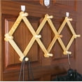 thumbnail image 2 of Wood Expandable Peg Rack Hanger Accordion Wall Hangers with 10 Hooks for Hats, Coat, Mugs, Scarf, Jewelry Storage, 2 of 4