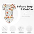thumbnail image 4 of KLL Women 's Crew Neck Bodysuit Jumpsuits Floral Strawberr Print Short onesies Stretch T Shirts, 4 of 7