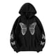 thumbnail image 2 of ICHUANYI Clearance Womens Heart Print Gothic Style Sleeve Hoodlies Zipper Thermal Hoodie With Cropped Zip Up Women Coat(Black, XXL) ICHUANYI WER2023080706288, 2 of 6