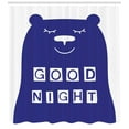 thumbnail image 3 of Sleep Shower Curtain, Night Slogan with Bear Face Nursery Style Cartoon Illustration Kids, Fabric Bathroom Set with Hooks, 69W X 84L Inches Extra Long, Night Blue and White, by Ambesonne, 3 of 3