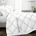 thumbnail image 2 of HNB Store 3pc Duvet Cover Set | Microfiber Made | SKP Plus Size Duvet Cover with 2 Pillowcases | White | Diamond Ruffle, 2 of 7