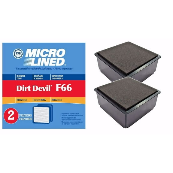 2 Dirt Devil F66 HEPA Filters and Foam Filter Sets For Dirt Devil UD70010 Uprights 304708001