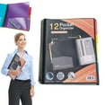 thumbnail image 1 of 12 Pocket Poly Project Organizer Round Tab Multi Pocket Folder With Zipper Pouch Letter Size For School Home Office, 1 of 6
