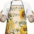 thumbnail image 2 of Beige Music Sunflower Guitar Pattern Apron-Garden Aprons for Women with Pockets-Cotton Linen Waterproof Kitchen Cooking Gardening Aprons Adjustable for Kitchen,Cooking,BBQ and Salon 33x27 Inch, 2 of 7