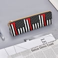 thumbnail image 5 of Goofa Firefighters USA Flag Pattern Pencil Case Portable Stylish Triangle Pencil Pouch with Zipper Leather Cosmetic Pouch Bag Makeup Cosmetic Pencil Pouch, 5 of 9