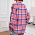 thumbnail image 6 of Womens Flannel Plaid Shacket Jacket Fleece Sherpa Lined Button Down Tartan Trench with Pocket Fashion Coat, 6 of 6