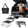 thumbnail image 2 of Foldable 4-Step Dog Car Stairs - Aluminum Pet Steps, 250 lbs Capacity - Non-Slip Puppy Ladder, 2 of 11