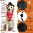 thumbnail image 2 of Disfraz de vaquero para perro Encell, minisombrero negro y bandana S, 2 of 3