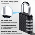 thumbnail image 2 of 4 Digit Combination Padlock, Combination Lock, Number Code Padlock, Combination Lock For Gym, School, Gate, Shed, Garage, Storage, Luggage Lockers And, 2 of 5