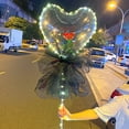 thumbnail image 4 of LED Luminous Balloon Rose Bouquet, Heart-shaped Light Transparent Balloons with Flower, Ball Fake Roses for DIY Bouquets Wedding Party Gift Home Decoration Valentine's Day, 4 of 8