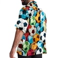 thumbnail image 3 of Football Men's Poplin Shirt, Casual Short Sleeve Printed Button Down Summer Beach Unisex Shirts, 3 of 6
