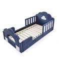 thumbnail image 3 of ChenyueFurn Twin Cloud Bed, Solid Wood Frame with Safety Guardrails,Blue, 3 of 12