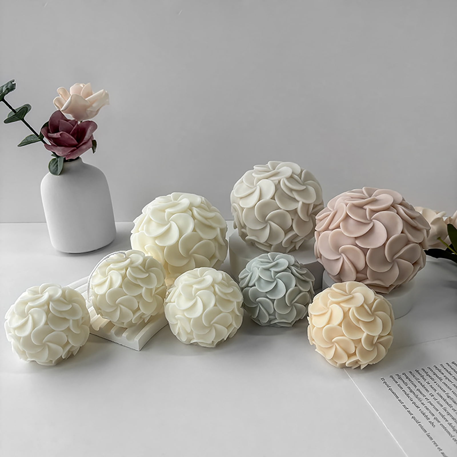 Silicone Soap Molds Flower Candle Mould Silicone Crafts Moulds Hydrangea Shaped Perfect Gift for DIY Hand-Making Lover