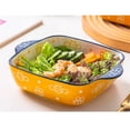 thumbnail image 3 of 500ML Ceramic Baking Tray, Cute Hand-painted Double Ear Bowl, Home Baking Tray, 3 of 3