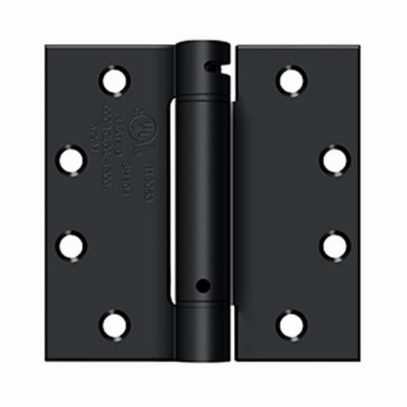 Deltana DSH45U1B 4-1/2" x 4-1/2" Spring Hinge Paint Black Finish