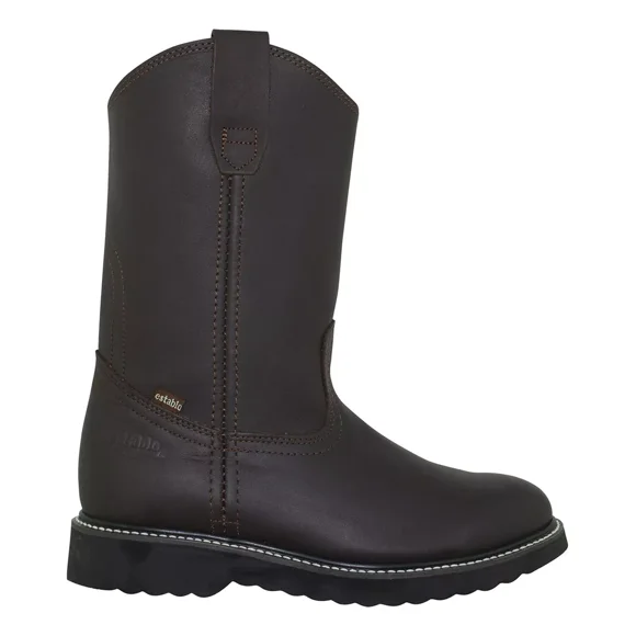 Bota De Trabajo Establo 507 Tipo Roper De Piel Color Café Grasso
