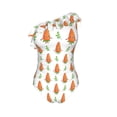 thumbnail image 4 of Yiaed Cute Carrot Print Print Women One Piece Swimsuits Tummy Control One Shoulder Bathing Suits Pattern Ruffle Swimwear-Small, 4 of 8