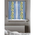 thumbnail image 5 of Blue Stripes Lemon Curtains 45 Inch Length, Sheer Curtains for Bedroom Living Room Window Spring Fruit Flowers Leaves Line Rod Pocket Voile Drapes Kitchen Curtains Small Half Window 52"x45" 2 Panels, 5 of 6