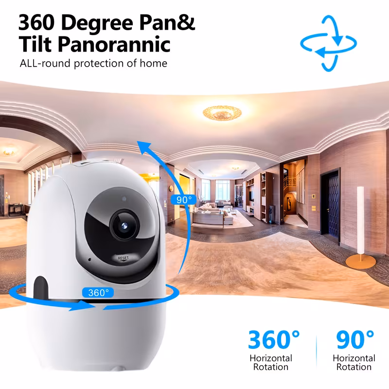 thumbnail image 5 of 5G&2.4G WiFi Indoor Camera for Home Security, Pan/Tilt Baby/Pet Camera with Phone App, Motion Sensor & Night Vision, 2-Way Call, TF/Cloud Storage (2Pack), 5 of 9