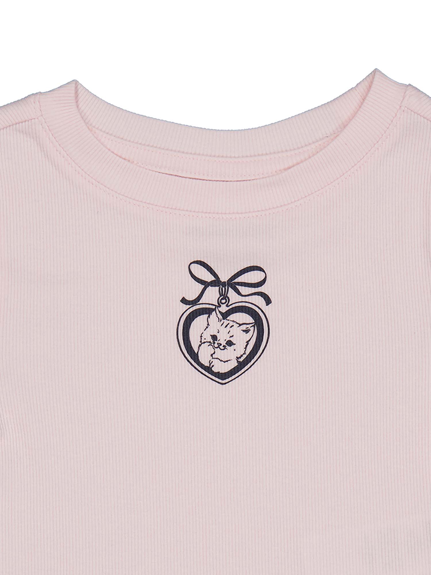 Weekend Academy Girls Graphic Baby Tee with Short Sleeves, Sizes 4-18